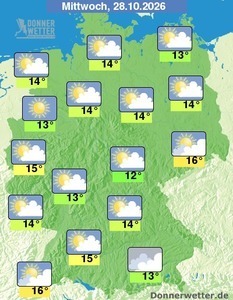 Ungew&ouml;hnlich milde Temperaturen zur Wochenmitte